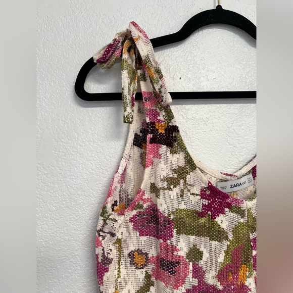 Zara Floral Textured Jumpsuit Cover Up 8 NWOT Resort Wear / Vacation - Picture 7 of 9